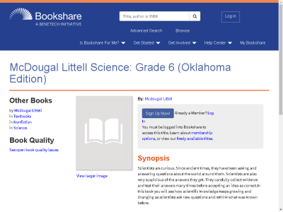 Thumbnail for McDougal Littell Science: Grade 6 (Oklahoma Edition) resource