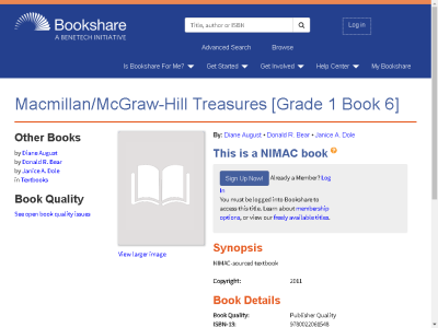 Thumbnail for Macmillan/McGraw-Hill Treasures [Grade 1 Book 6] resource