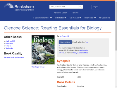Thumbnail for Glencoe Science: Reading Essentials for Biology resource