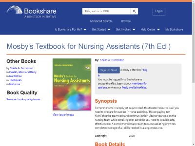 Thumbnail for Mosby's Textbook for Nursing Assistants (7th Ed.) resource