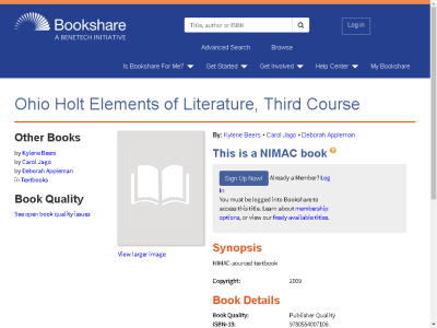Thumbnail for Ohio Holt Elements of Literature, Third Course resource