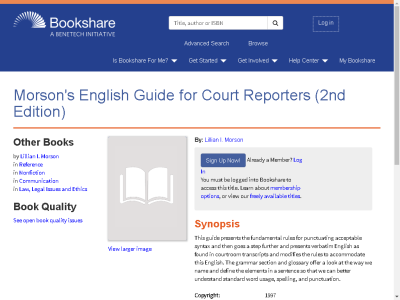 Morson’s English Guide newest for Court Reporters