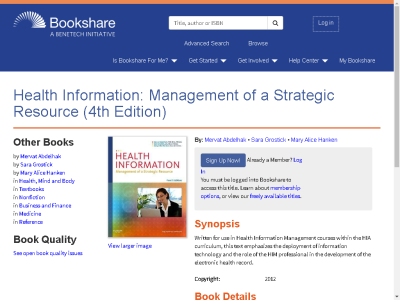 Thumbnail for Health Information: Management of a Strategic Resource (4th Edition) resource