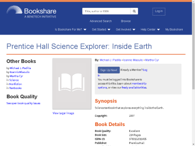 Thumbnail for Prentice Hall Science Explorer: Inside Earth resource
