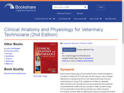 Thumbnail for Clinical Anatomy and Physiology for Veterinary Technicians (2nd Edition) resource