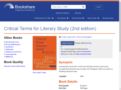Thumbnail for Critical Terms for Literary Study (2nd edition) resource