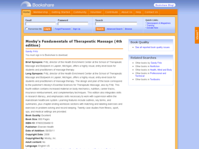 Thumbnail for Mosby's Fundamentals of Therapeutic Massage (4th edition) resource