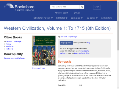 Thumbnail for Western Civilization, Volume 1: To 1715 (8th Edition) resource