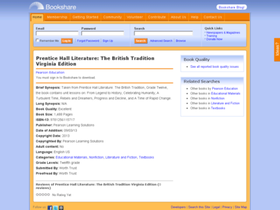 Thumbnail for Prentice Hall Literature: The British Tradition Virginia Edition resource