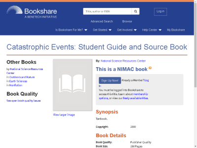 Thumbnail for Catastrophic Events: Student Guide and Source Book resource