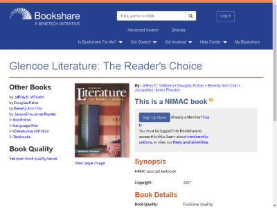 Thumbnail for Glencoe Literature: The Reader's Choice resource
