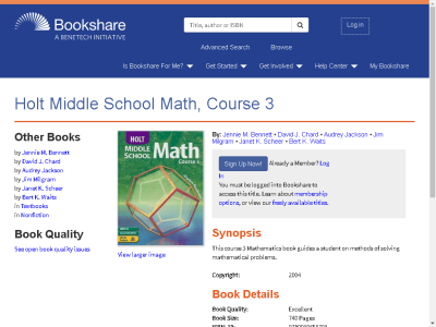 Thumbnail for Holt Middle School Math, Course 3 resource