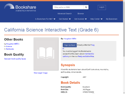 Thumbnail for California Science Interactive Text (Grade 6) resource