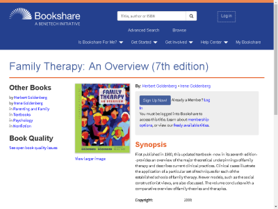 Thumbnail for Family Therapy: An Overview (7th edition) resource