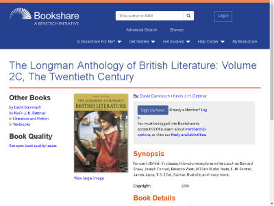Thumbnail for The Longman Anthology of British Literature: Volume 2C, The Twentieth Century resource