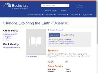 Thumbnail for Glencoe Exploring the Earth (iScience) resource