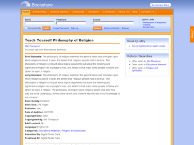 Thumbnail for Teach Yourself Philosophy of Religion resource