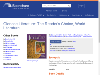 Thumbnail for Glencoe Literature: The Reader's Choice, World Literature resource