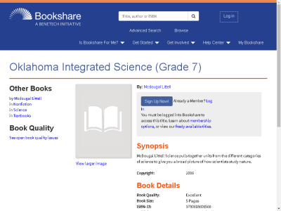 Thumbnail for Oklahoma Integrated Science (Grade 7) resource