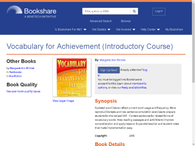 Thumbnail for Vocabulary for Achievement (Introductory Course) resource