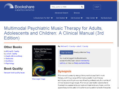 Thumbnail for Multimodal Psychiatric Music Therapy for Adults, Adolescents and Children: A Clinical Manual (3rd Edition) resource