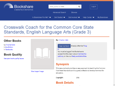 Thumbnail for Crosswalk Coach for the Common Core State Standards, English Language Arts (Grade 3) resource