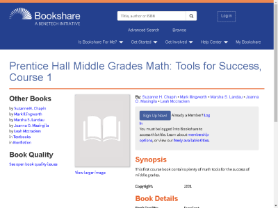 Thumbnail for Prentice Hall Middle Grades Math: Tools for Success, Course 1 resource