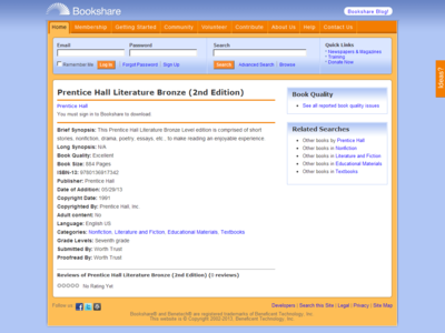 Thumbnail for Prentice Hall Literature Bronze (2nd Edition) resource