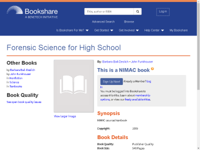 Thumbnail for Forensic Science for High School resource