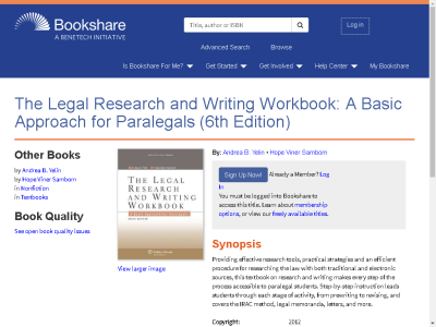 Thumbnail for The Legal Research and Writing Workbook: A Basic Approach for Paralegals (6th Edition) resource