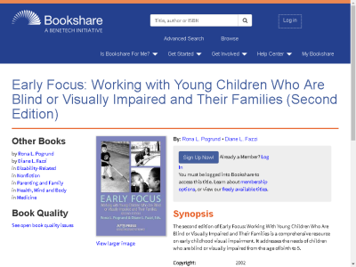 Thumbnail for Early Focus: Working with Young Children Who Are Blind or Visually Impaired and Their Families (Second Edition) resource