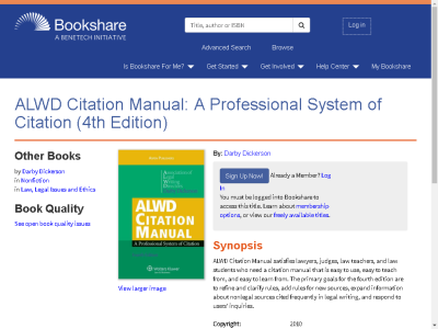 Thumbnail for ALWD Citation Manual: A Professional System of Citation (4th Edition) resource
