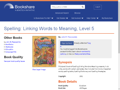Thumbnail for Spelling: Linking Words to Meaning, Level 5 resource