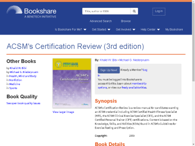 Thumbnail for ACSM's Certification Review (3rd edition) resource