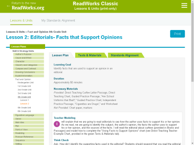 Thumbnail for Editorials- Facts that Support Opinions resource