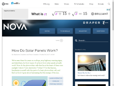 Thumbnail for NOVA: How Do Solar Panels Work? resource