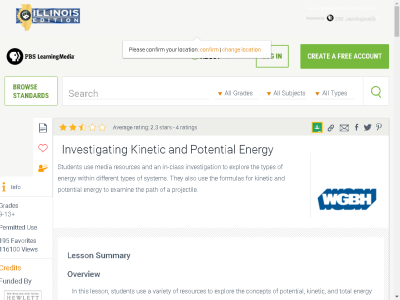 Thumbnail for PBS Learning Media: Investigating Kinetic and Potential Energy resource
