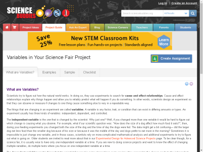 Thumbnail for Science Buddies: Variables in Your Science Fair Project resource