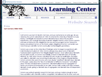 Thumbnail for Biography 6: Carl Correns (1864-1933) resource