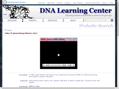 Thumbnail for Video 19: James Dewey Watson, clip 3 resource
