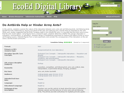 Thumbnail for Do Antbirds Help or Hinder Army Ants? resource