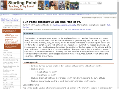 Thumbnail for Sun Path: Interactive On-line Mac or PC resource