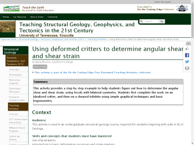 Thumbnail for Using deformed critters to determine angular shear and shear strain resource