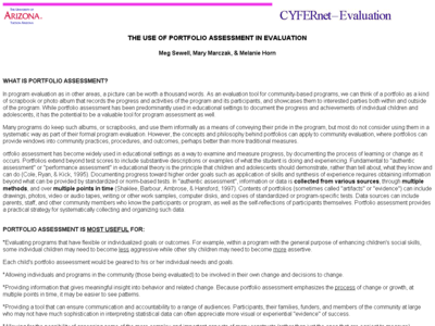Thumbnail for The Use of Portfolio Assessment in Evaluation resource