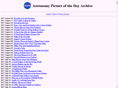 Thumbnail for Astronomy Picture of the Day Archive resource