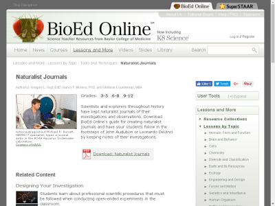 Thumbnail for BioEd: Naturalist Journals resource