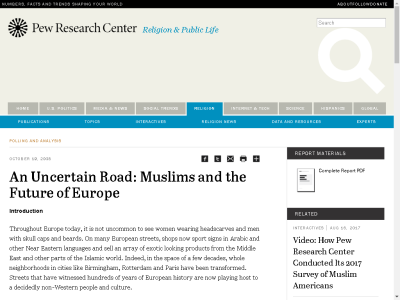 Thumbnail for An Uncertain Road: Muslims and the Future of Europe resource