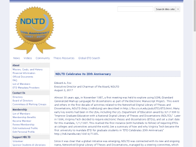 Thumbnail for NDLTD: Networked Digital Library of Theses and Dissertations resource