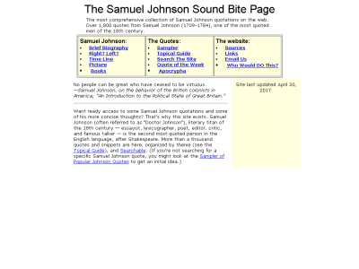 Thumbnail for The Samuel Johnson Sound Bite Page resource