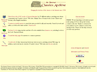 Thumbnail for The Internet Classics Archive resource